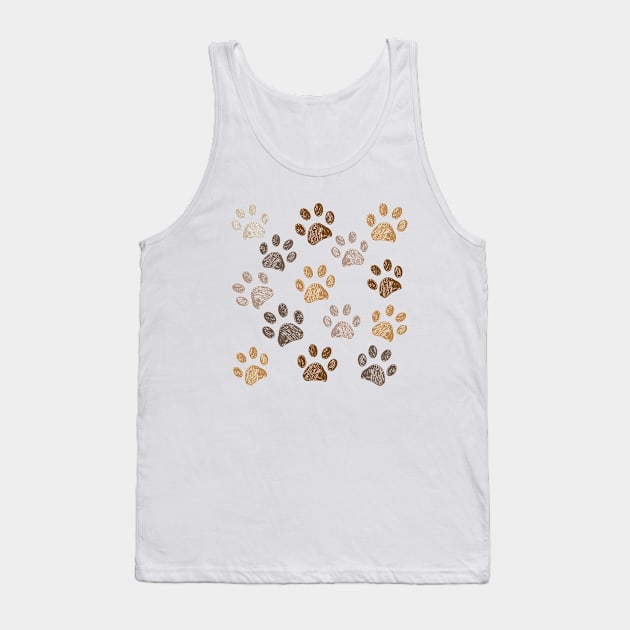 Brown colored paw print background Tank Top by GULSENGUNEL